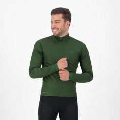 Kurtka rowerowa męska Rogelli ESSENTIAL softshell. Zielone buty sportowe męskie Rogelli, z softshellu, bez zapięcia, rowerowe. Za 383.00 zł.