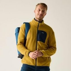 Męska bluza polarowa Frankie z zamkiem błyskawicznym. Żółte bluzy męskie Regatta, m, bez wzorów, z polaru, bez kaptura. Za 279.99 zł.