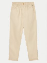 Tommy Hilfiger Spodnie materiałowe Monotype KB0KB09146 Beżowy Regular Fit. Brązowe spodnie materiałowe dla chłopców Tommy Hilfiger, bez wzorów, z bawełny. Za 179.99 zł.