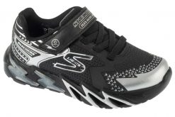 Buty sportowe Sneakersy chłopięce, S-Lights: Flex-Glow Bolt. Czarne trampki i tenisówki chłopięce Skechers, bez wzorów, z materiału, sportowe, bez zapięcia. Za 199.99 zł.