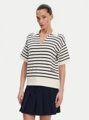 Tommy Hilfiger Sweter WW0WW45400 Beżowy Regular Fit. Brązowe swetry damskie Tommy Hilfiger, xxs, bez wzorów, z bawełny, bez kołnierzyka, bez ramiączek, bez kaptura. Za 319.99 zł.