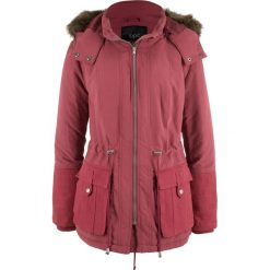 Krótka kurtka parka z kontrastowym materiałem bonprix bordowy. Parki damskie bonprix, z materiału. Za 79.99 zł.