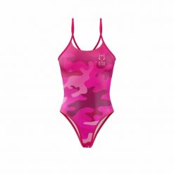 Damski kostium kąpielowy Otso Camo. Czerwone kostiumy jednoczęściowe damskie OTSO, l, bez wzorów, z poliesteru, do pływania. Za 337.90 zł.