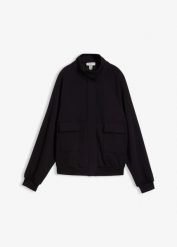 Bluza rozpinana z materiału scuba. Czarne bluzy damskie bonprix, bez wzorów, bez kaptura. Za 169.99 zł.