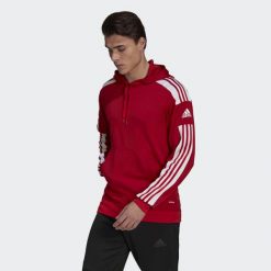Bluza piłkarska męska adidas Squadra 21 Hoodie. Białe bluzy męskie Adidas, l, bez wzorów, bez kaptura. Za 154.00 zł.