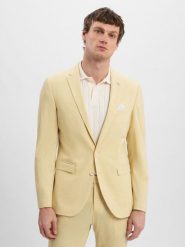 Finshley & Harding London marynarka garniturowa - Brixdon Mężczyźni Slim Fit żółty, 52. Żółte marynarki męskie Finshley & Harding London, bez wzorów, eleganckie. Za 799.95 zł.
