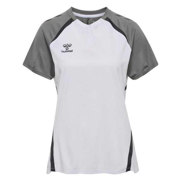 Damska koszulka polo Hummel Lead 2.0. Białe koszulki sportowe damskie Hummel, bez wzorów, bez kołnierzyka, bez ramiączek, do piłki nożnej. Za 180.00 zł.