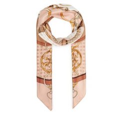 Chusta Guess. Brązowe szaliki i chusty damskie Guess, z aplikacjami. Za 219.99 zł.