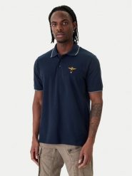Aeronautica Militare Polo 261PO1308UP00082 Granatowy Regular Fit. Niebieskie koszulki polo męskie Aeronautica Militare, m, bez wzorów, z bawełny, bez ramiączek. Za 279.99 zł.