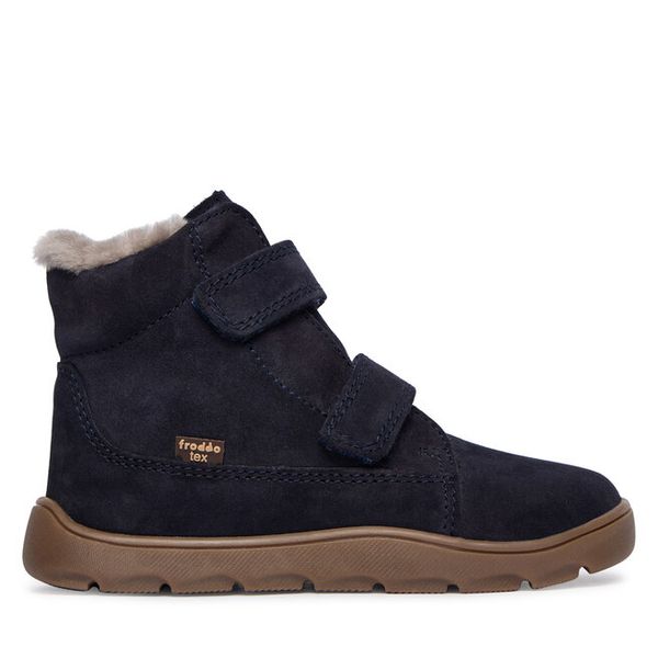 Śniegowce Froddo. Niebieskie buty zimowe chłopięce Froddo, bez wzorów, bez zapięcia. Za 439.99 zł.