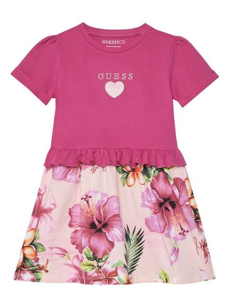 Guess Sukienka codzienna K6GK01 K6YW4 Różowy Regular Fit. Czerwone sukienki dla dziewczynek Guess, z aplikacjami, z bawełny, bez ramiączek. Za 123.99 zł.