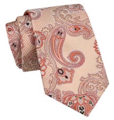 Modny Krawat Męski - Alties - Beż w Orientalny Wzór. Krawaty i muchy Alties, bez wzorów, z tkaniny, eleganckie. Za 49.00 zł.