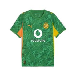 Męska koszulka bramkarska z krótkim rękawem Borussia Dortmund 25/26 PUMA. Brązowe koszulki sportowe męskie Puma, m, bez wzorów, z tkaniny, bez kołnierzyka, bez ramiączek, do piłki nożnej. Za 439.00 zł.