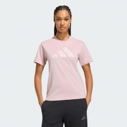 Koszulka Ze Zwierzęcą Grafiką. Fioletowe t-shirty damskie Adidas, bez wzorów, bez kołnierzyka. Za 109.00 zł.