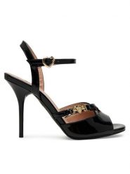 LOVE MOSCHINO Sandały JA16089G1MIH0000 Czarny. Czarne sandały damskie Love Moschino, bez wzorów, ze skóry, bez obcasa, na szpilce, bez zapięcia. Za 849.99 zł.