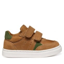 Sneakersy Geox. Brązowe trampki i tenisówki chłopięce Geox, bez wzorów, bez zapięcia. Za 169.99 zł.