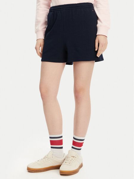 Tommy Hilfiger Szorty sportowe UW0UW05800 Granatowy Regular Fit. Niebieskie szorty sportowe damskie Tommy Hilfiger, xs, bez wzorów, z bawełny, sportowe. Za 109.99 zł.