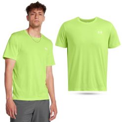 Koszulka fitness męska Under Armour t-shirt sportowy z krótkim rękawem. Zielone t-shirty męskie Under Armour, m, bez wzorów, sportowe, bez kołnierzyka. Za 119.99 zł.
