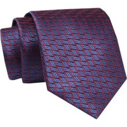 Męski Krawat - ALTIES - Klasyczny - Granat z Ciemną Czerwienią. Czerwone krawaty i muchy Alties, bez wzorów, z tkaniny, eleganckie. Za 49.00 zł.