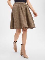 Marie Lund Spódnica z domieszką wełny Kobiety beżowy|brązowy|czarny, XL. Brązowe spódnice damskie Marie Lund, xl, bez wzorów, z wełny, eleganckie, midi, rozkloszowane. Za 299.95 zł.