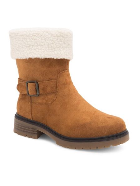 Clara Barson Botki SERENITY HL221124 Brązowy. Brązowe botki damskie Clara Barson, z materiału, bez obcasa, na płaskiej podeszwie, bez zapięcia. Za 169.99 zł.