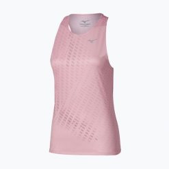 Koszulka do biegania damska Mizuno Core Graphic Tank Top. Czerwone koszulki sportowe damskie Mizuno, s, bez wzorów, z materiału, bez kołnierzyka, bez ramiączek, do biegania. Za 149.99 zł.