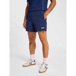 Szorty Hummel Pulse. Niebieskie krótkie spodenki sportowe męskie Hummel, bez wzorów, na fitness i siłownię. Za 230.00 zł.