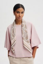 APASZKA ZOE BEŻOWO-BIAŁA One size - Flawless. Brązowe szaliki i chusty damskie Flawless, bez wzorów, eleganckie. Za 197.00 zł.