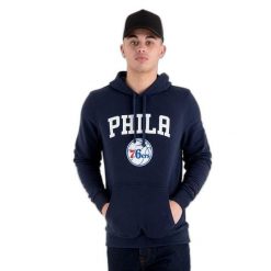 Bluza z kapturem Philadelphia 76ers NBA. Niebieskie bluzy męskie New Era, m, bez wzorów, z kapturem. Za 293.50 zł.