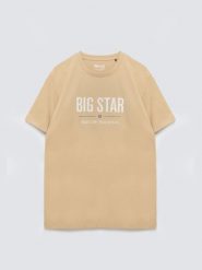 Koszulka męska o klasycznym kroju beżowa Bruno 800. Brązowe t-shirty męskie Big Star, l, bez wzorów, z bawełny, klasyczne, bez kołnierzyka. Za 99.99 zł.