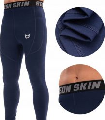 Beon Spodnie termoaktywne męskie Beon Skin Pro Ceramic Blue M. Niebieskie spodnie materiałowe męskie Beon, m, bez wzorów. Za 89.00 zł.