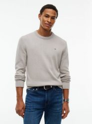 Tommy Jeans sweter Mężczyźni Bawełna brązowy, M. Brązowe swetry przez głowę męskie Tommy Jeans, m, bez wzorów, z bawełny, bez kołnierzyka. Za 369.95 zł.
