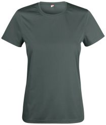 Clique Basic Active-T Women koszulka z interlock 100% poliester – pistol. Szare t-shirty damskie CLIQUE, m, bez wzorów, z dzianiny, bez kołnierzyka. Za 100.90 zł.
