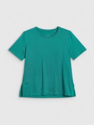 4F Koszulka treningowa loose szybkoschnąca damska - turkusowa XXL. Niebieskie koszulki sportowe damskie 4f, xxl, bez wzorów, bez kołnierzyka, bez ramiączek, na fitness i siłownię. Za 79.99 zł.