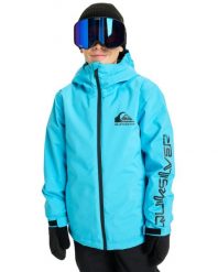Kurtka do sportów zimowych techniczna dla Chłopców MISSION. Czarne kurtki i płaszcze dla chłopców Quiksilver, bez wzorów, z materiału, sportowe, bez kaptura. Za 439.99 zł.