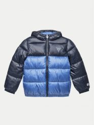 Guess Kurtka puchowa L4YL06 WEGY0 Niebieski Regular Fit. Niebieskie kurtki i płaszcze dla chłopców Guess, z aplikacjami, z puchu, bez kaptura. Za 369.99 zł.