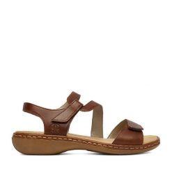 Sandały Rieker. Brązowe sandały damskie Rieker, bez wzorów, bez obcasa, na płaskiej podeszwie, bez zapięcia. Za 339.99 zł.