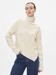 Calvin Klein Sweter Asymetric Modern Cable Sweater K20K206016 Beżowy Regular Fit. Brązowe swetry damskie Calvin Klein, xl, bez wzorów, z syntetyku, bez kołnierzyka, bez ramiączek, bez kaptura. Za 609.99 zł.