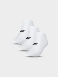 4F Skarpety casual przed kostkę (3-pack) damskie - białe 32-34. Białe skarpety damskie 4f, bez wzorów, z bawełny. Za 44.99 zł.