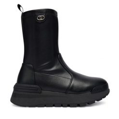Botki Liu Jo. Czarne botki damskie Liu Jo, bez obcasa, na płaskiej podeszwie, bez zapięcia. Za 559.99 zł.