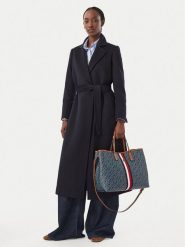 Tommy Hilfiger Torebka Th Monoplay Satchel Corp AW0AW19516 Granatowy. Niebieskie torebki do ręki damskie Tommy Hilfiger, bez wzorów, ze skóry, bez dodatków. Za 949.99 zł.