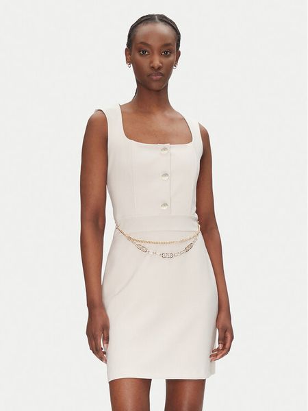 Rinascimento Sukienka koktajlowa CFC0124908003 Beżowy Regular Fit. Brązowe sukienki damskie Rinascimento, m, bez wzorów, z syntetyku, wizytowe, bez kołnierzyka, bez ramiączek. Za 319.99 zł.