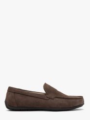 Welurowe mokasyny w stylu casual ARKADIO. Brązowe mokasyny męskie Ryłko, ze skóry, casualowe. W wyprzedaży za 349.99 zł.