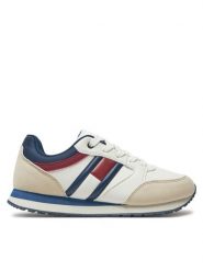 Tommy Hilfiger Sneakersy Flag Low Cur Lace-Up Sneaker T3X9-33664-1269 Biały. Białe buty sportowe chłopięce Tommy Hilfiger, bez wzorów, ze skóry, bez zapięcia. Za 259.99 zł.