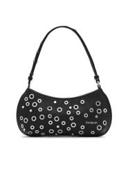 Desigual Torebka Rebel Alsacia 25SAXP70 Czarny. Czarne torebki do ręki damskie Desigual, bez wzorów, ze skóry, bez dodatków. Za 209.99 zł.