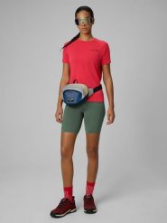 4F Legginsy kolarki trekkingowe damskie - khaki M. Brązowe legginsy damskie 4f, m, bez wzorów. Za 129.99 zł.