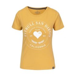 Koszulka damskie Pitbull Heartie. Żółte koszulki sportowe damskie PITBULL, m, bez wzorów, bez kołnierzyka, bez ramiączek. Za 64.99 zł.