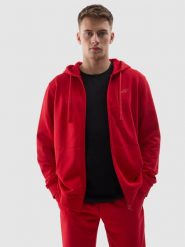 4F Bluza dresowa rozpinana z kapturem męska - ciemna czerwień M. Czerwone bluzy męskie 4f, l, bez wzorów, z bawełny, z kapturem. W wyprzedaży za 119.99 zł.
