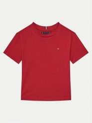 Tommy Hilfiger T-Shirt KB0KB09601 M Czerwony Regular Fit. Czerwone t-shirty dla chłopców Tommy Hilfiger, bez wzorów, z bawełny, bez ramiączek. Za 59.99 zł.