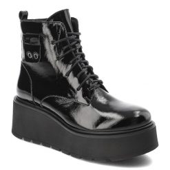 Czarne Botki Armodo Modne Obuwie Damskie Na Platformie. Czarne kozaki damskie Armodo, z materiału, przed kolano, bez obcasa, na platformie. Za 359.00 zł.